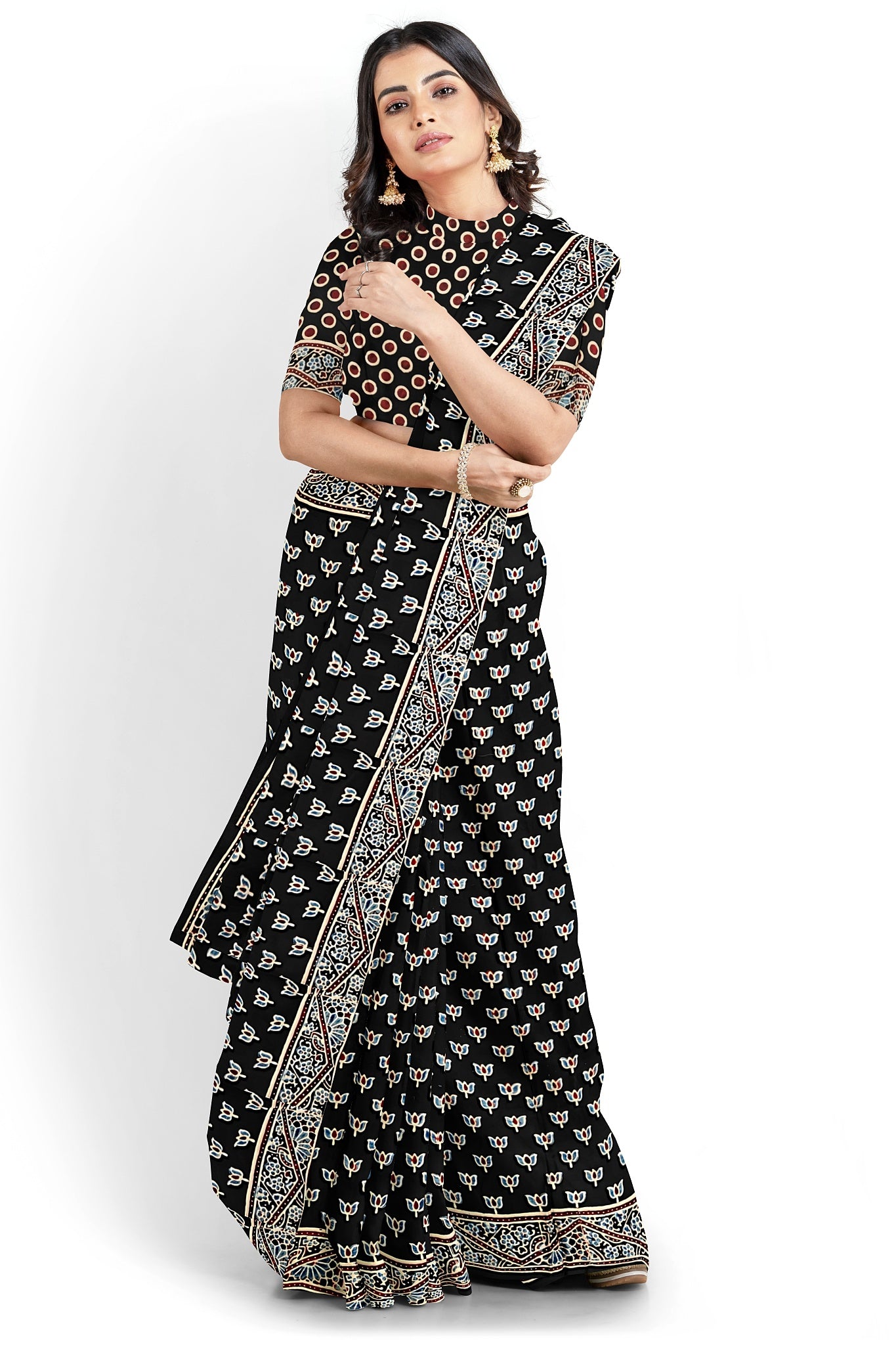 Kamli - Modal Silk Ajrakh Saree