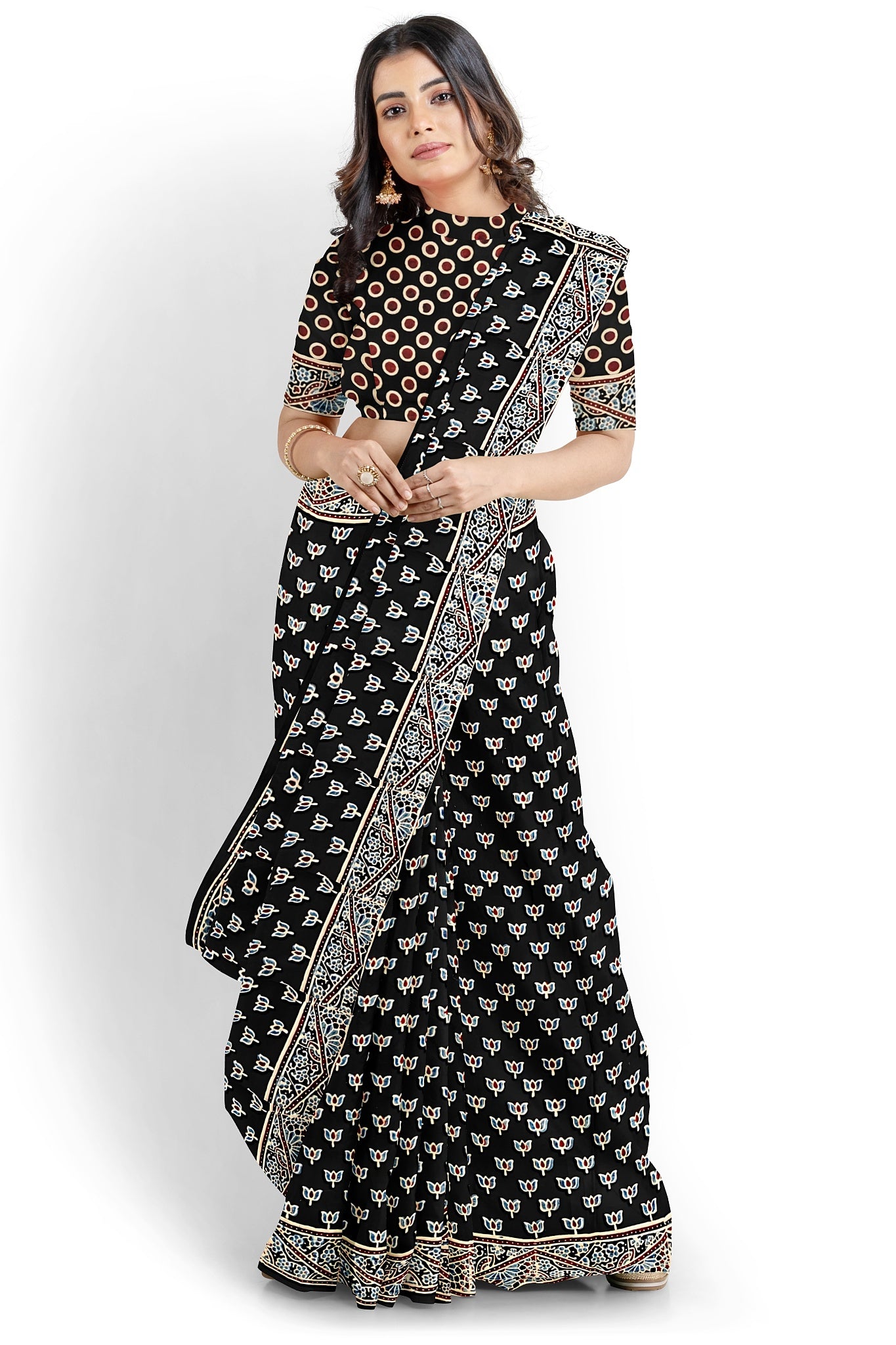 Kamli - Modal Silk Ajrakh Saree