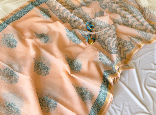Aboli - Kota Cotton Saree with Hand Block Print