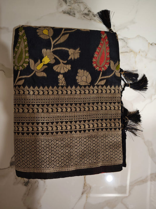 Royal Sutra - Cotton Silk Banarasi Saree with Meenakari Work