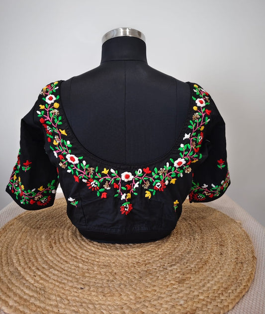 Black French Knot Blouse - Wild Flower