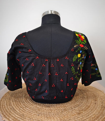 Black French Knot Blouse - Starry Night