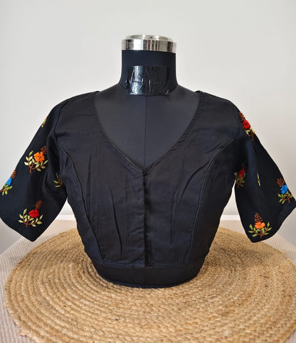 Black French Knot Blouse - Iris Evening