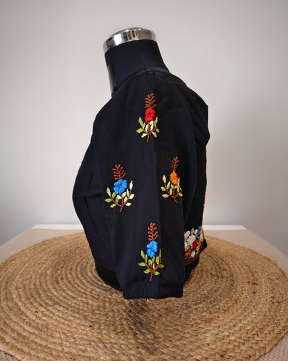 Black French Knot Blouse - Iris Evening