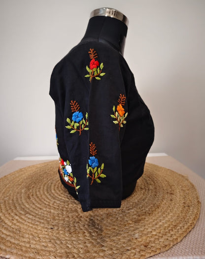 Black French Knot Blouse - Iris Evening