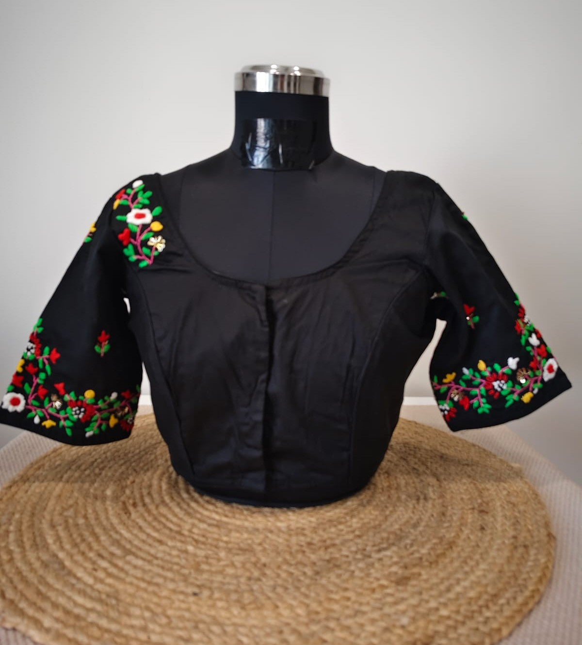 Black French Knot Blouse - Wild Flower