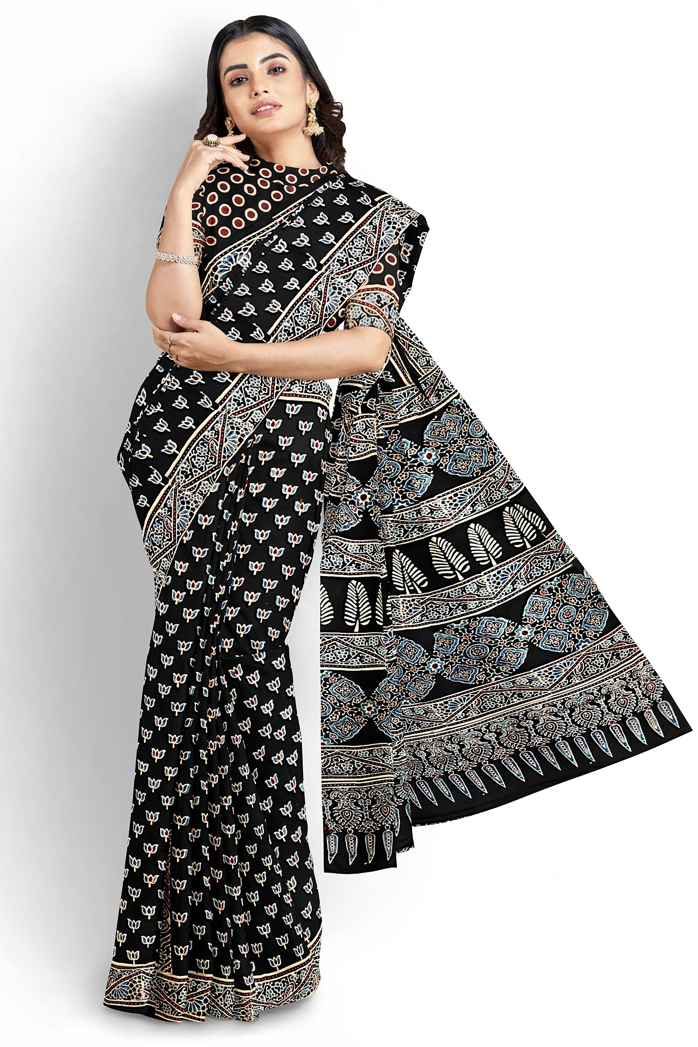 Kamli - Modal Silk Ajrakh Saree