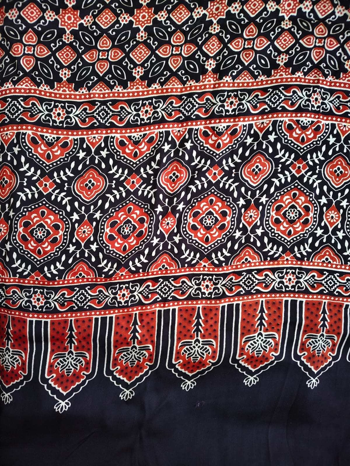 Black Patola Print Modal Silk Stole for Women