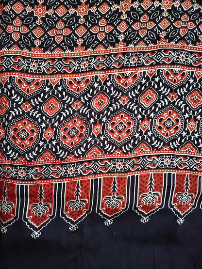 Black Patola Print Modal Silk Stole for Women