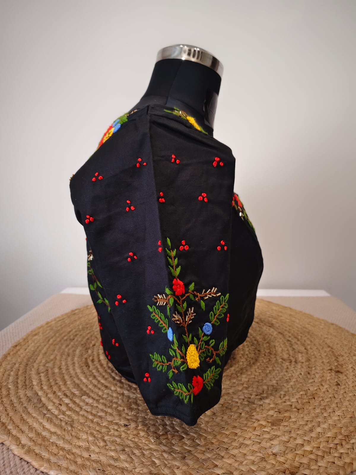 Black French Knot Blouse - Starry Night