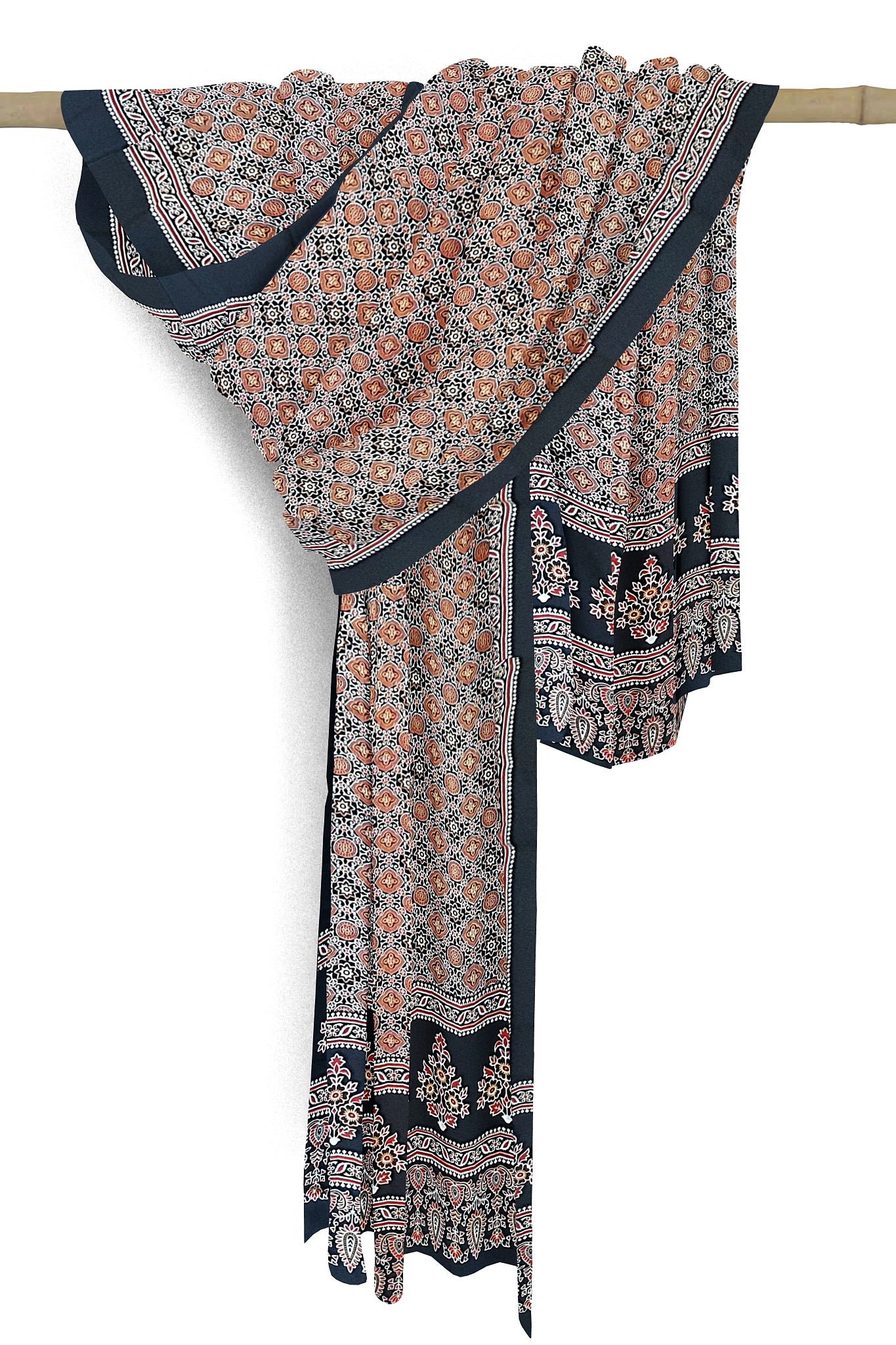 Ajrakh Dupatta - Black