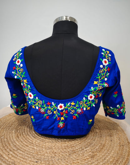 Blue French Knot Blouse