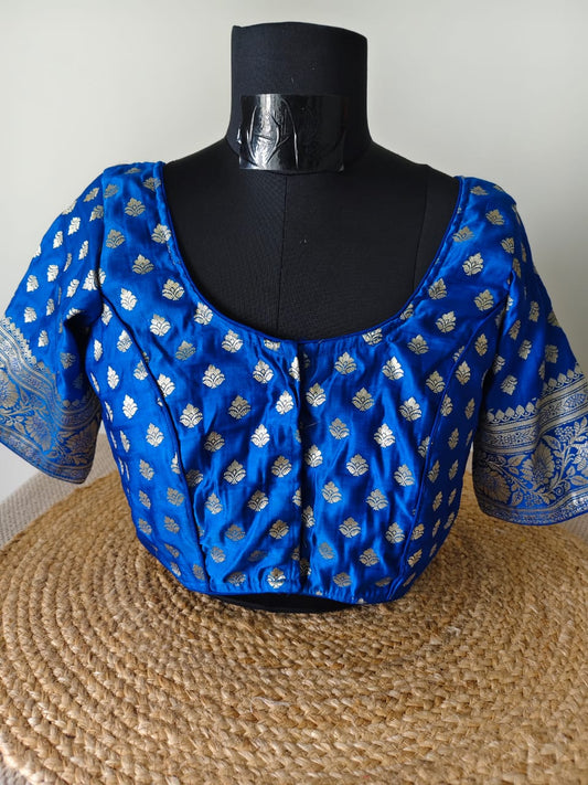 Banarasi Blue Katan Blouse