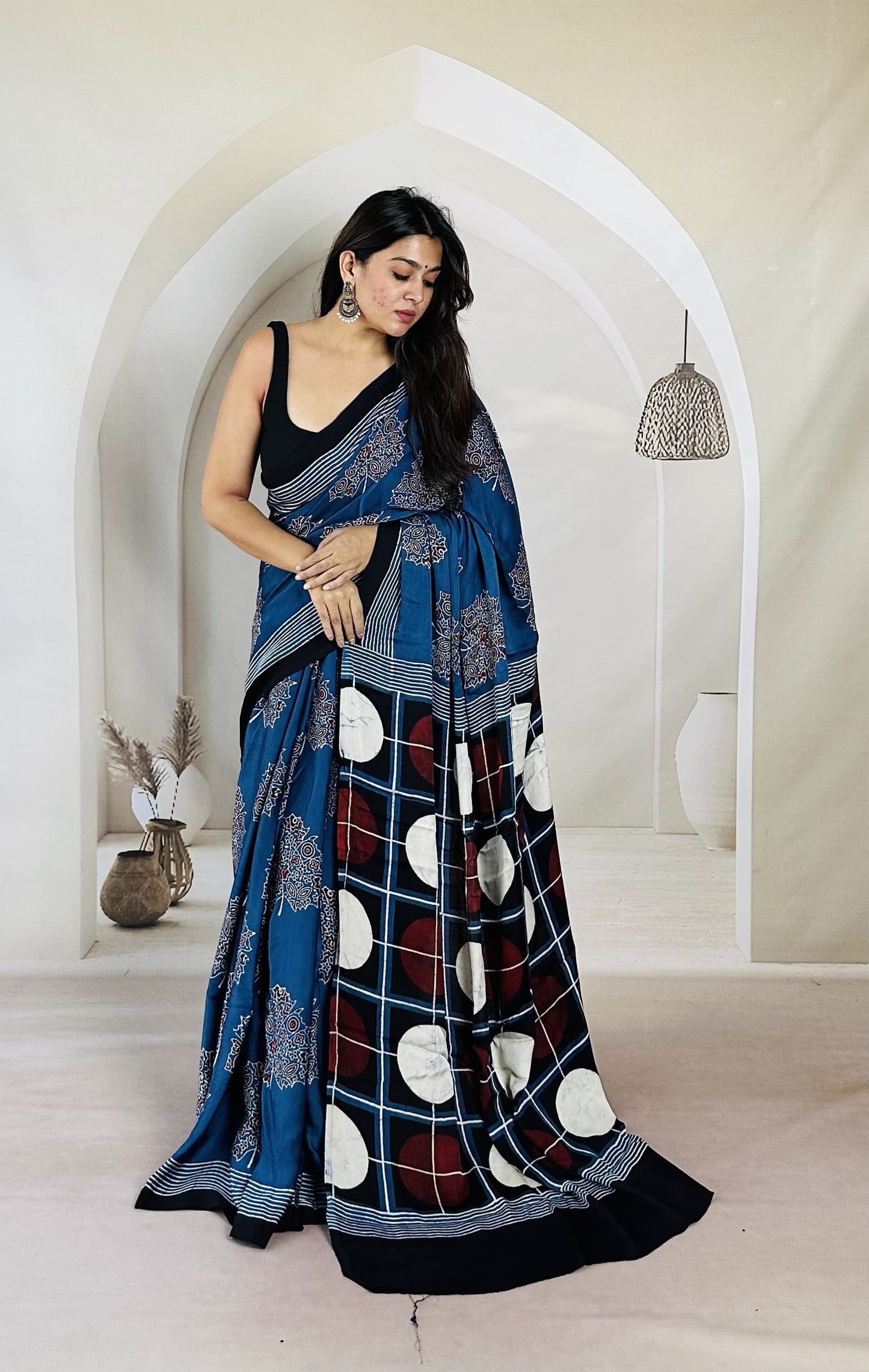 Ajrakh Saree - Summer in Kutch