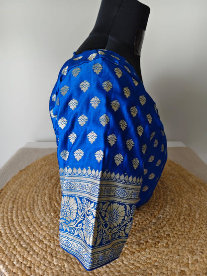 Banarasi Blue Katan Blouse
