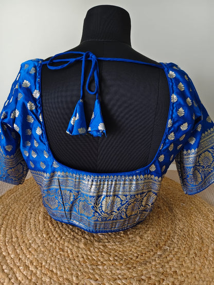 Banarasi Blue Katan Blouse