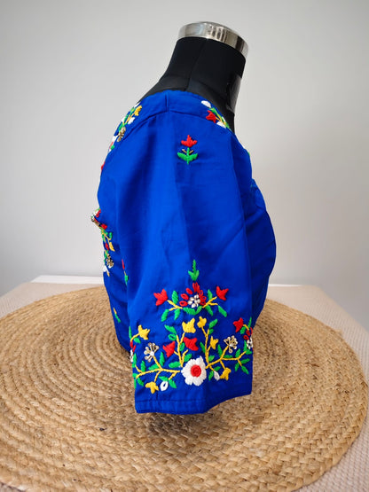 Blue French Knot Blouse