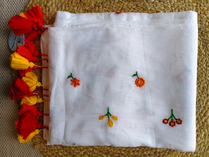 Canterbury White- Soft Mul Mul Cotton Saree