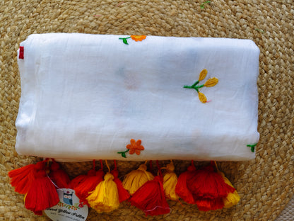 Canterbury White- Soft Mul Mul Cotton Saree