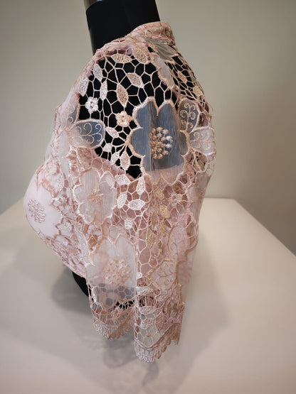 Baby Pink Organza Cutwork Blouse