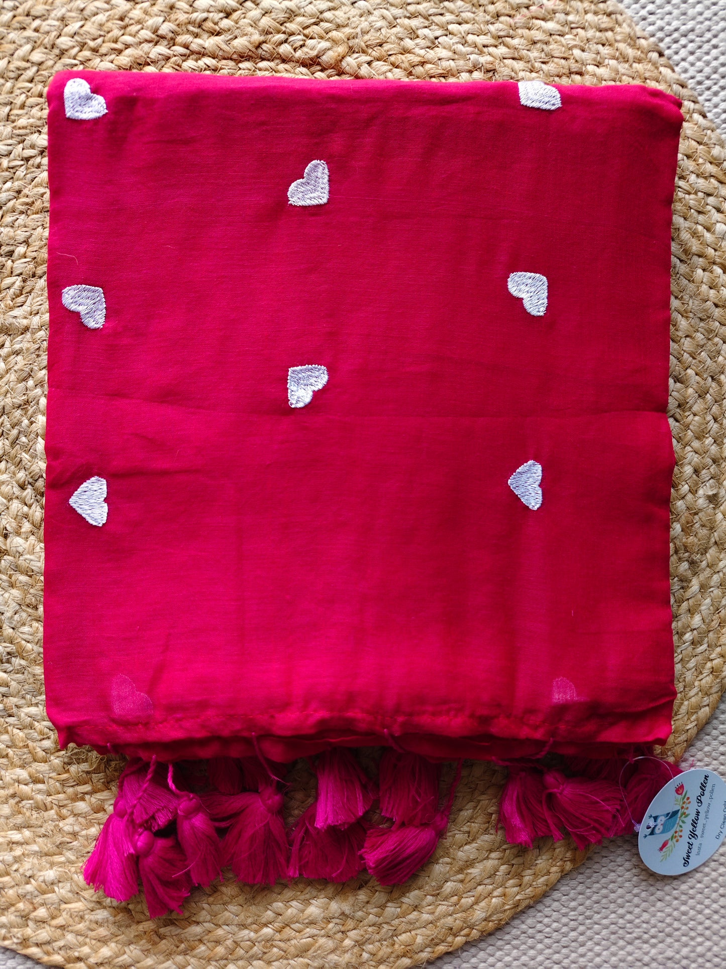 Dilruba  Red- Soft Mul Mul Cotton Saree