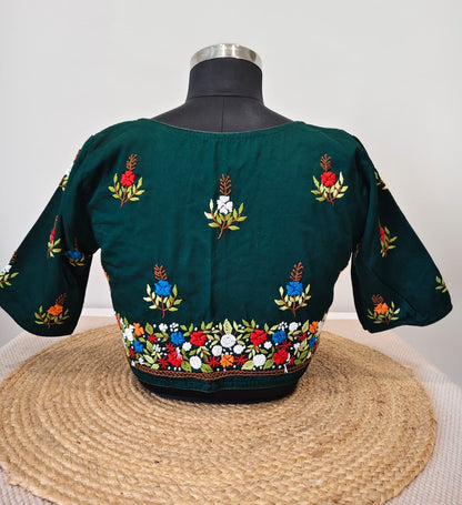 Green French Knot Blouse