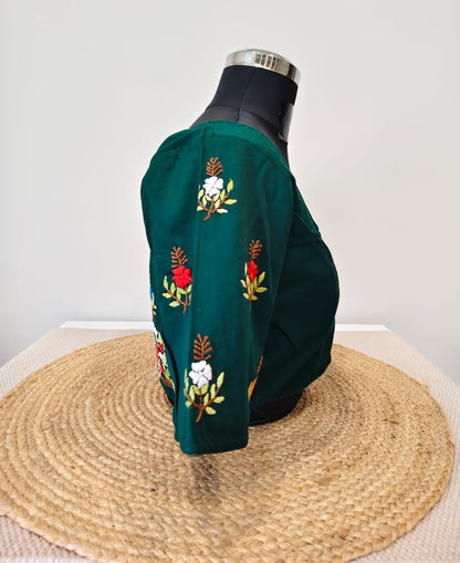 Green French Knot Blouse