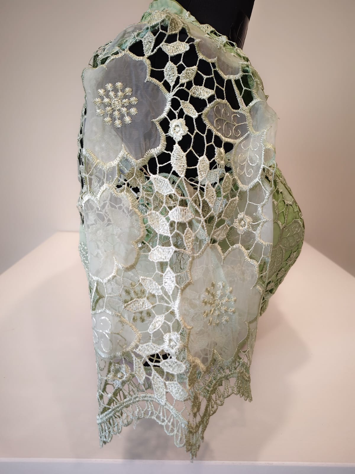 Pista Green Organza Cutwork Blouse