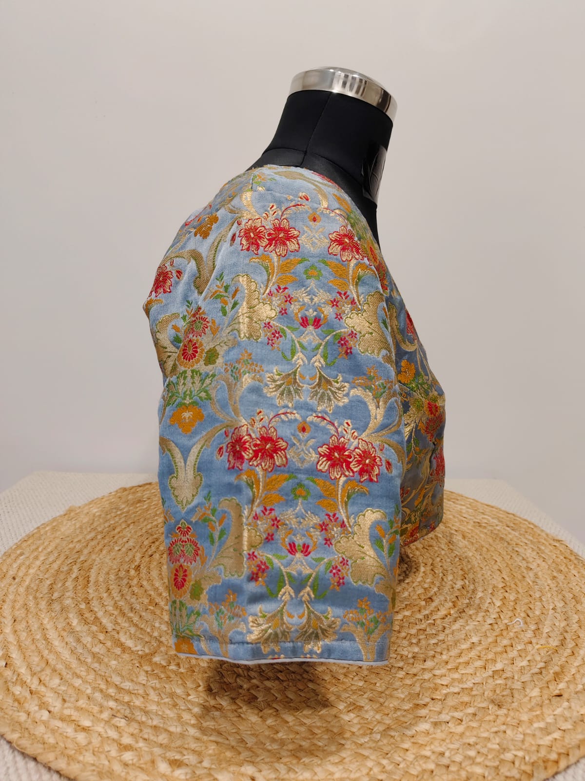 Banarasi  Grey Kinkhwab Blouse