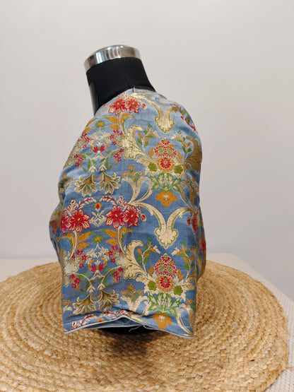 Banarasi  Grey Kinkhwab Blouse