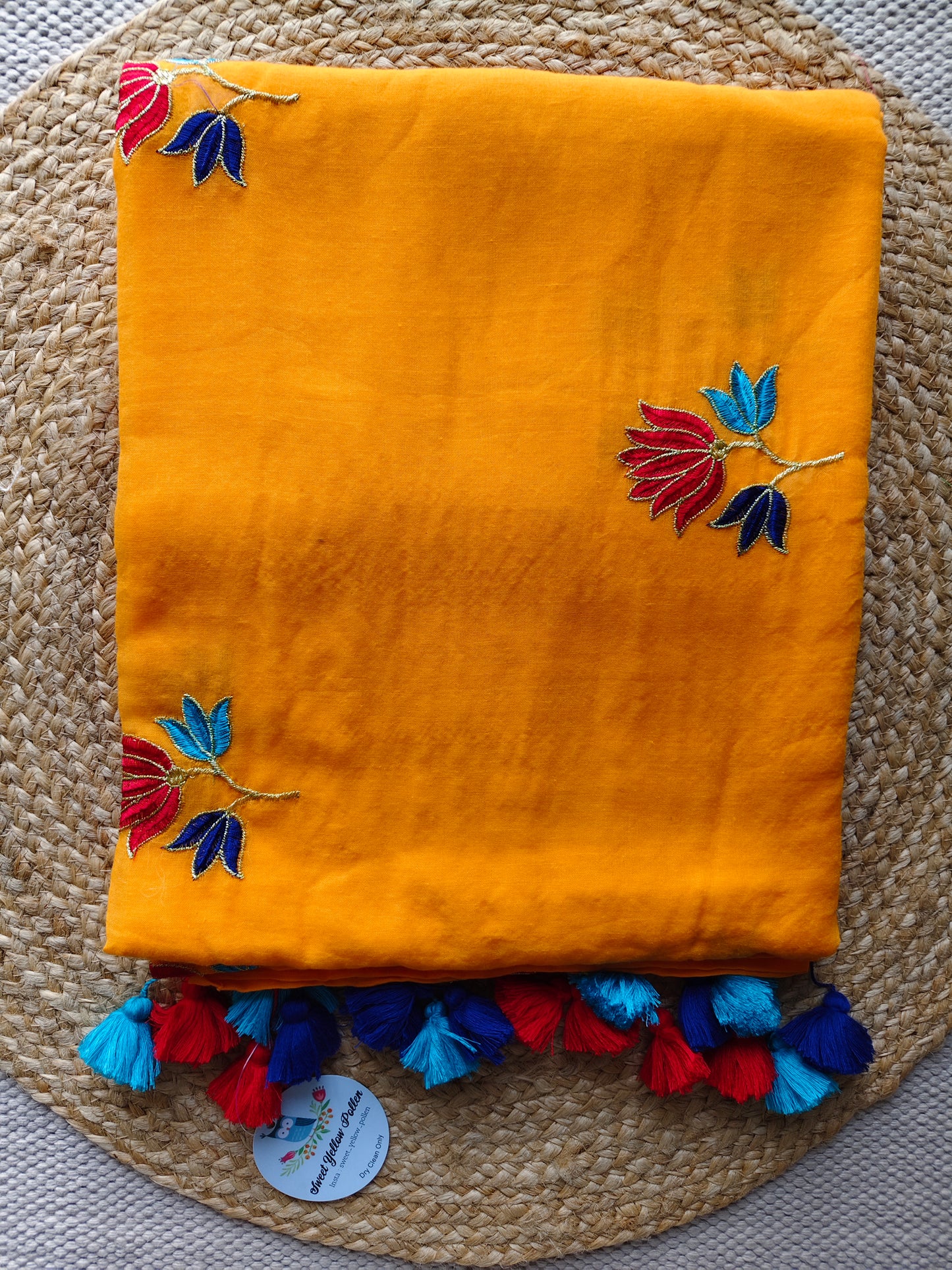 Kumudini Mango Yellow- Soft Mul Mul Cotton Saree