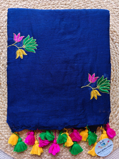 Kumudini Blue- Soft Mul Mul Cotton Saree