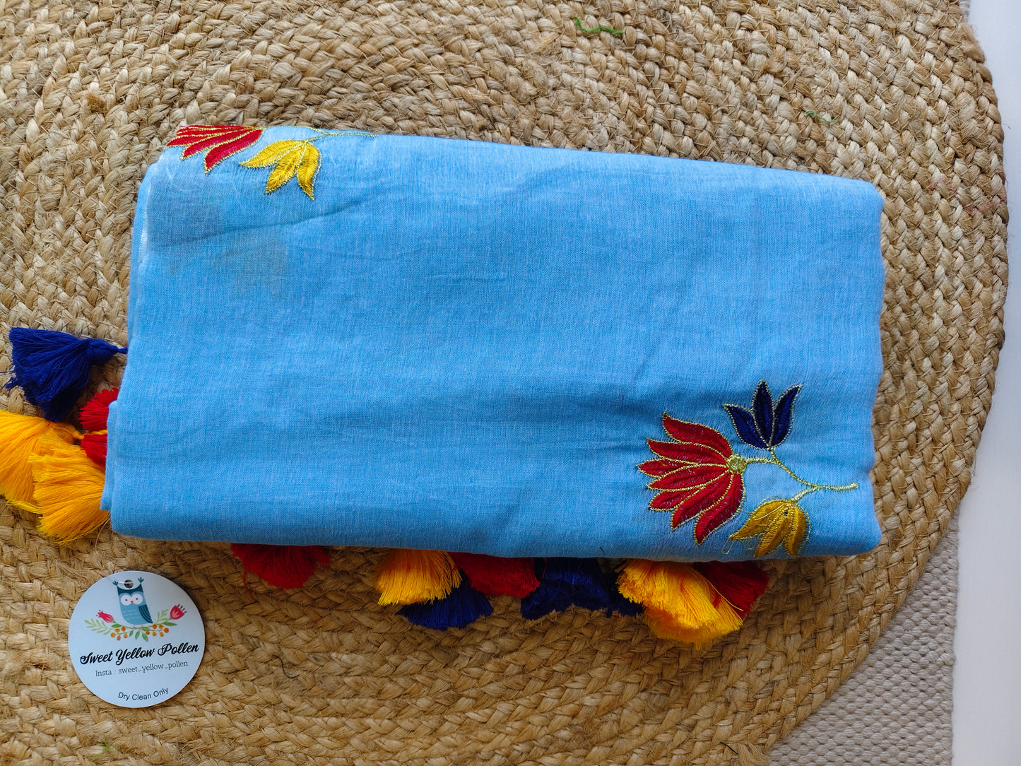 Kumudini Light Blue- Soft Mul Mul Cotton Saree