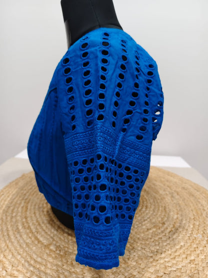 Light  Blue Blouse with  Hakoba Sleeves