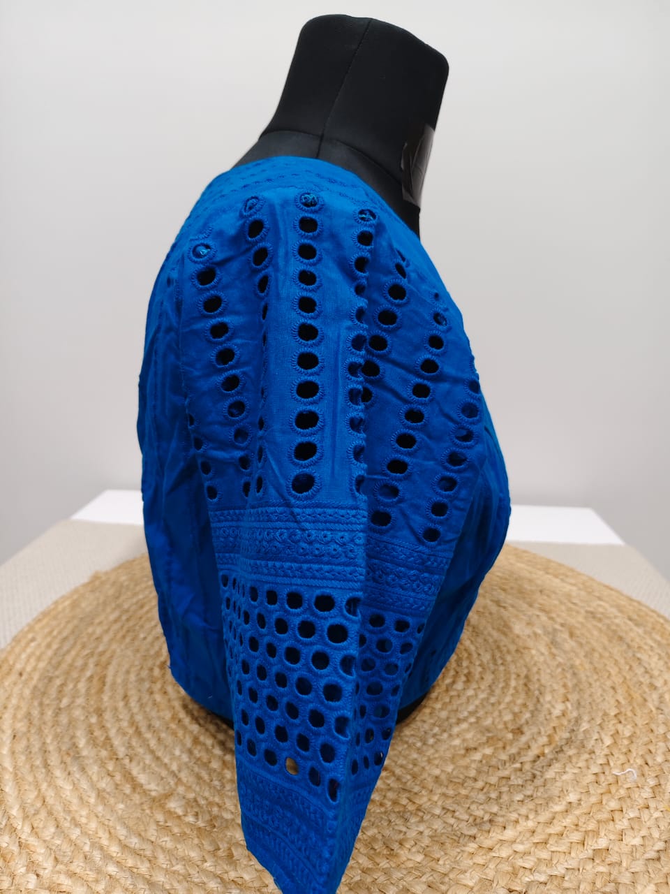 Light  Blue Blouse with  Hakoba Sleeves