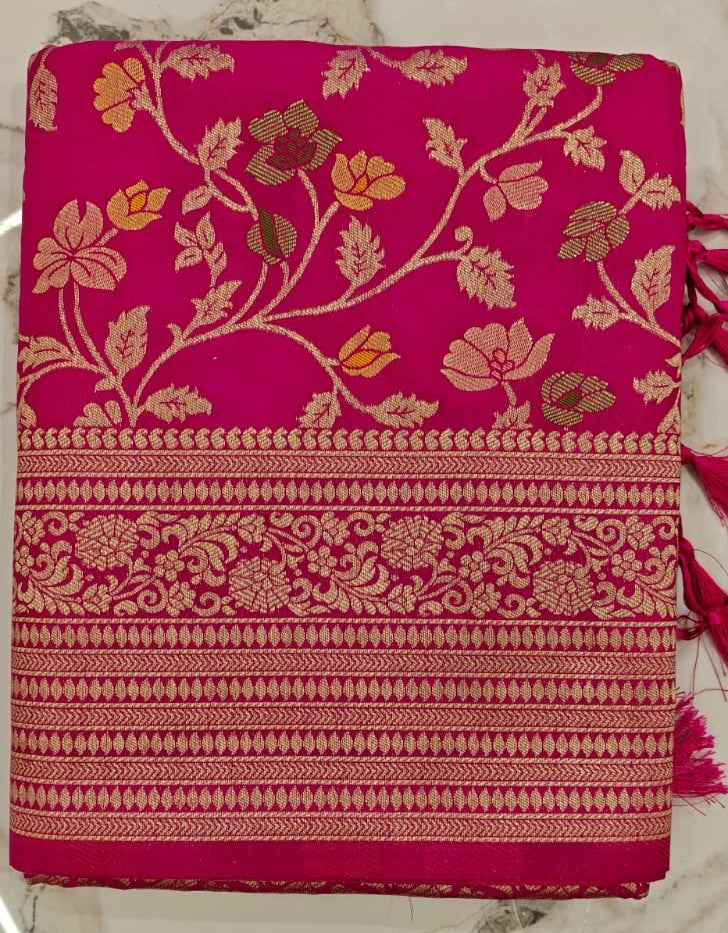 Royal Sutra - Cotton Silk Banarasi Saree with Meenakari Work