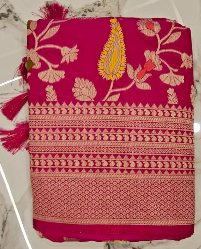 Royal Sutra - Cotton Silk Banarasi Saree with Meenakari Work