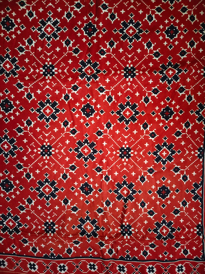 Maroon Patola Print Modal Silk Stole for Women