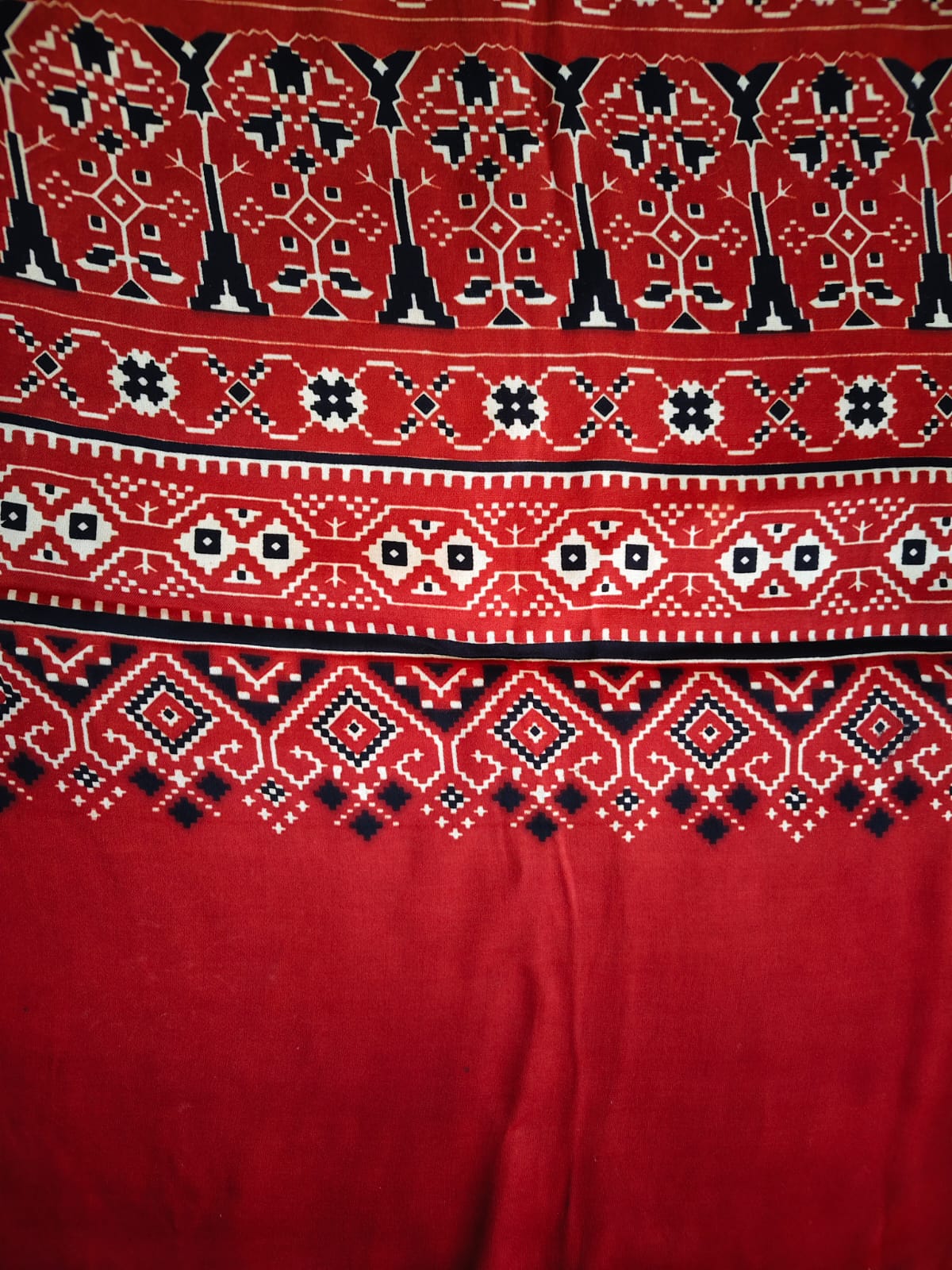 Maroon Patola Print Modal Silk Stole for Women