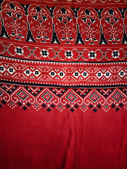 Maroon Patola Print Modal Silk Stole for Women