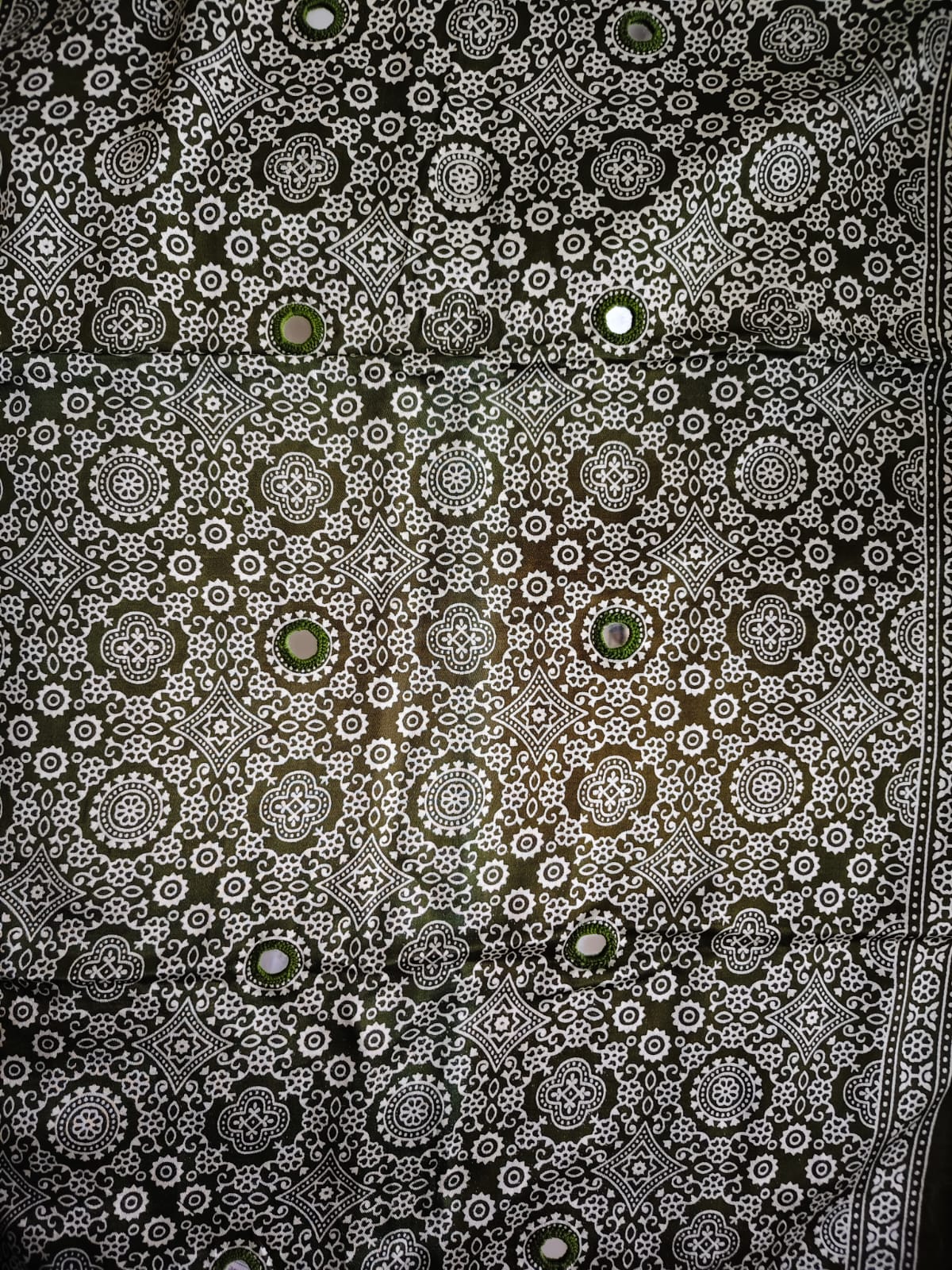 Mehndi Green Mirror Work Modal Silk Stole for Women