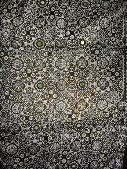 Mehndi Green Mirror Work Modal Silk Stole for Women