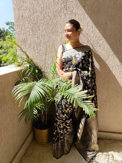 Royal Sutra - Cotton Silk Banarasi Saree with Meenakari Work