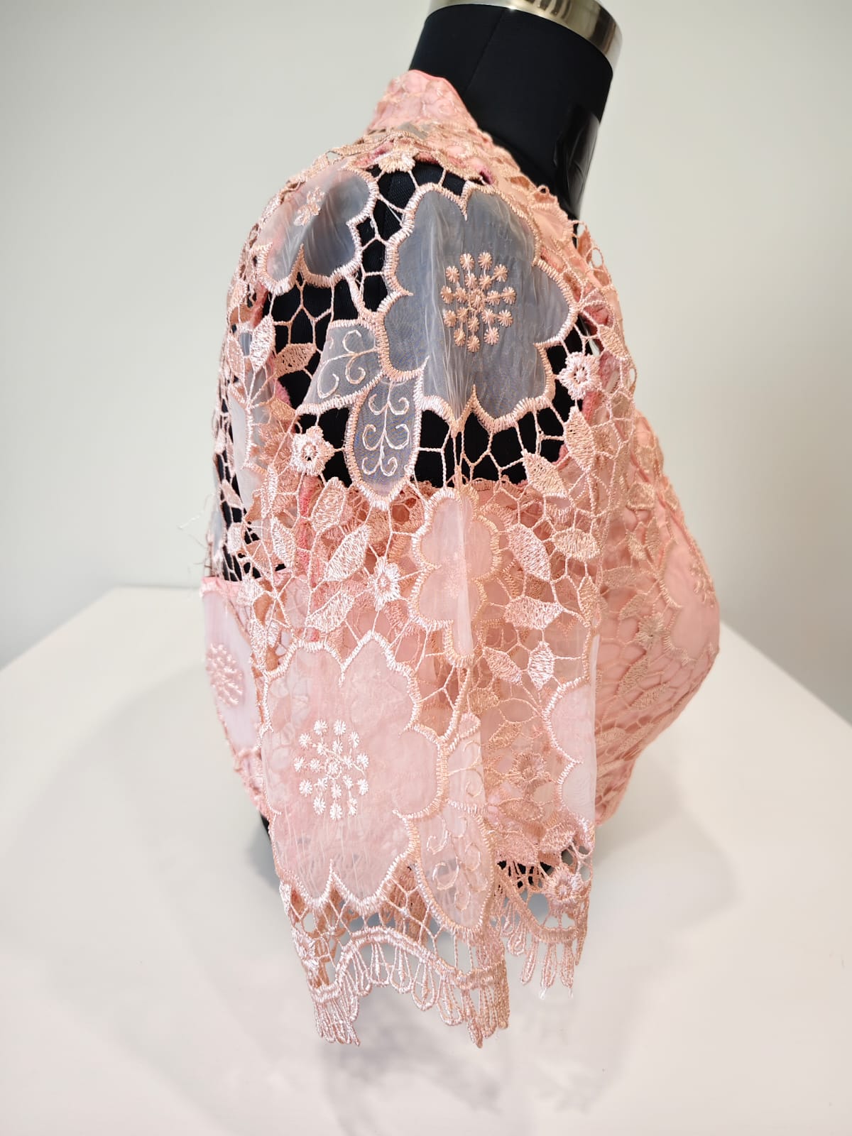 Peach Organza Cutwork Blouse