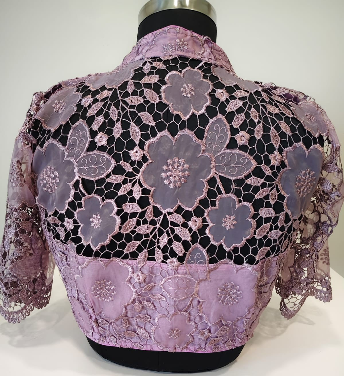 Lavender Organza Cutwork Blouse