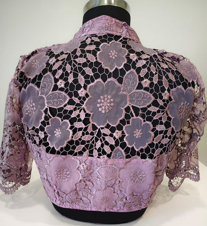 Lavender Organza Cutwork Blouse