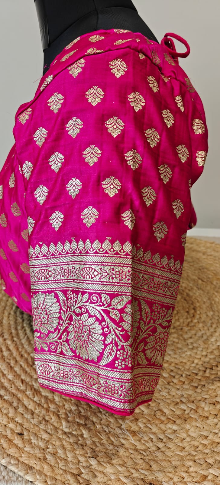 Banarasi  Pink Blue Katan Blouse