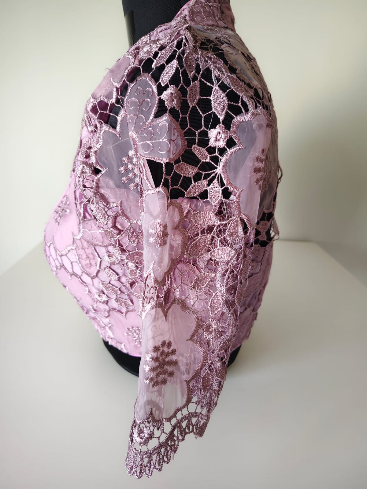 Lavender Organza Cutwork Blouse