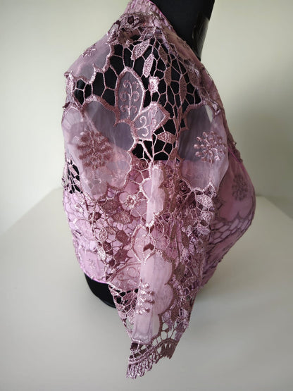 Lavender Organza Cutwork Blouse