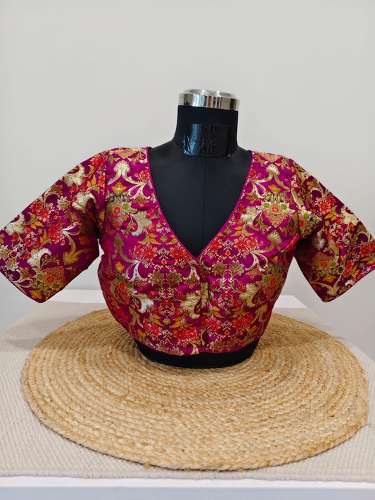 Banarasi  Purple Kinkhwab Blouse